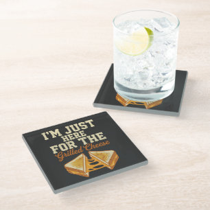 Grilled Cheese Day Glass Coaster