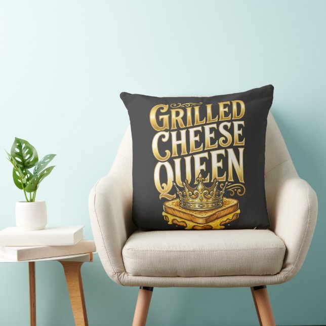 Grilled Cheese Day Throw Pillow (Chair)