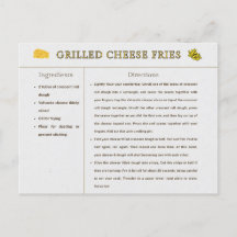 Grilled Cheese Fries Recipe Card Thanksgiving Food