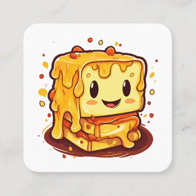 Grilled cheese lover square business card (Front)