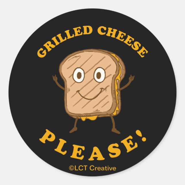 Grilled Cheese Please Classic Round Sticker (Front)