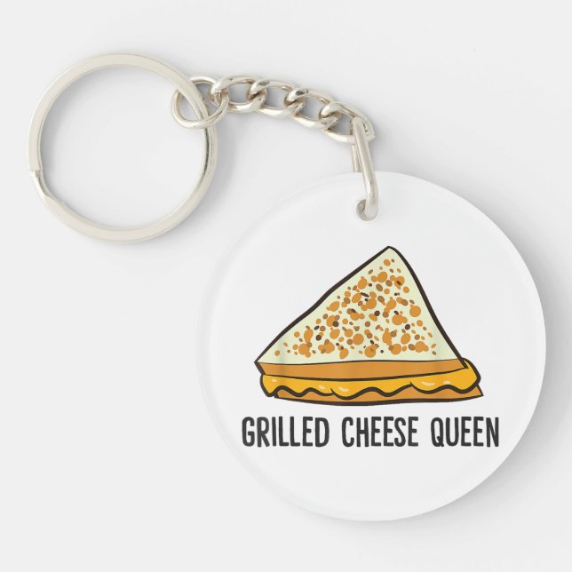 Grilled Cheese Queen Funny Grilled Cheese  Keychain (Front)