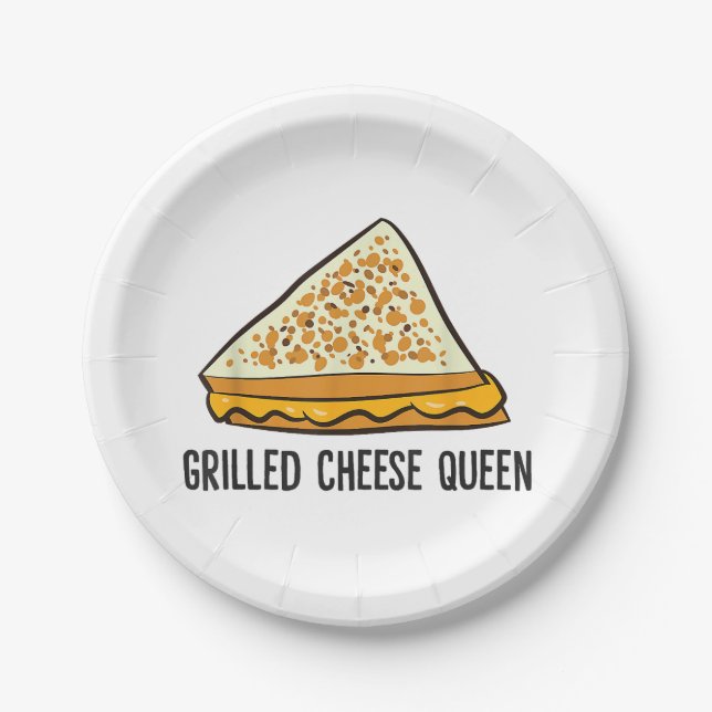 Grilled Cheese Queen Funny Grilled Cheese  Paper Plate (Front)