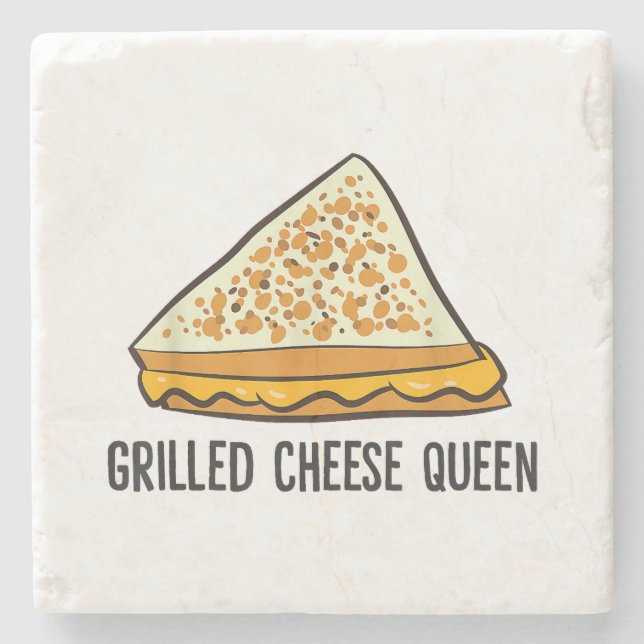 Grilled Cheese Queen Funny Grilled Cheese  Stone Coaster (Front)