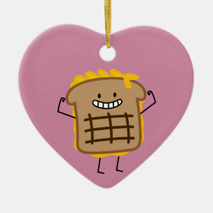Grilled Cheese Sandwich Cheddar Toasted Bread Ceramic Ornament