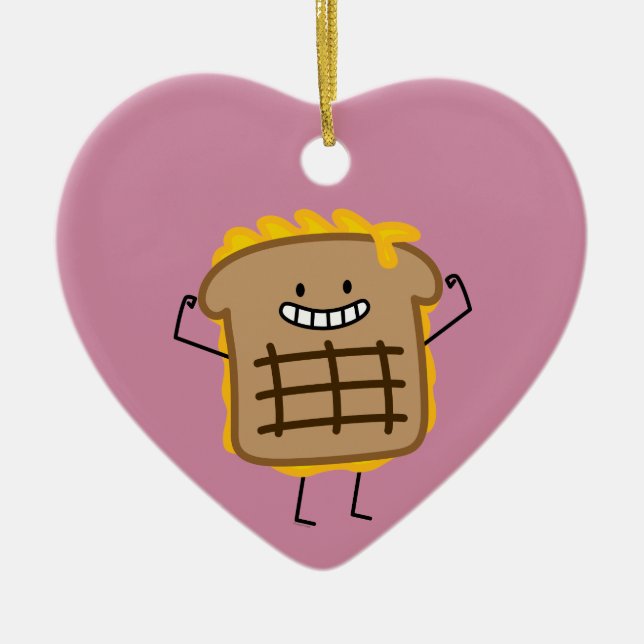 Grilled Cheese Sandwich Cheddar Toasted Bread Ceramic Ornament (Front)
