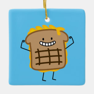 Grilled Cheese Sandwich Cheddar Toasted Bread Ceramic Ornament