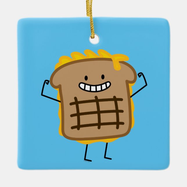 Grilled Cheese Sandwich Cheddar Toasted Bread Ceramic Ornament (Front)