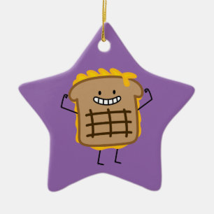 Grilled Cheese Sandwich Cheddar Toasted Bread Ceramic Ornament