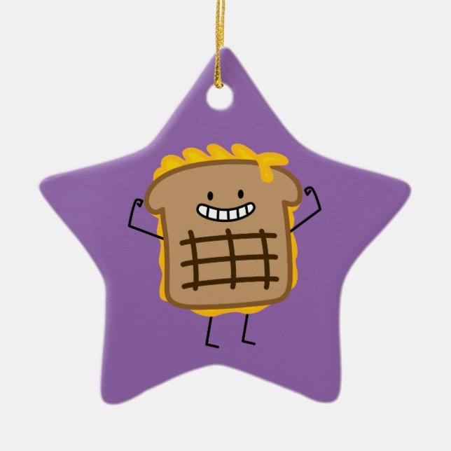 Grilled Cheese Sandwich Cheddar Toasted Bread Ceramic Ornament (Front)