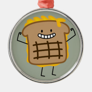 Grilled Cheese Sandwich Cheddar Toasted Bread Metal Ornament