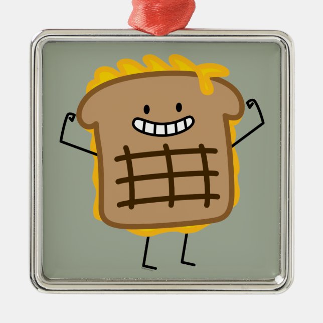 Grilled Cheese Sandwich Cheddar Toasted Bread Metal Ornament (Front)