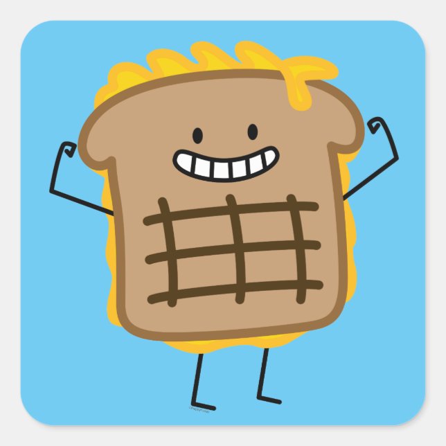 Grilled Cheese Sandwich Cheddar Toasted Bread Square Sticker (Front)