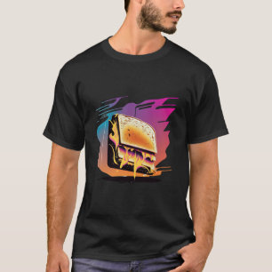 Grilled Cheese Synthwave 80s Retrowave Aesthetic T-Shirt