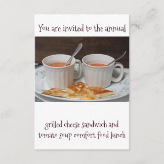 Grilled Cheese & Tomato Soup Comfort Food Luncheon Invitation