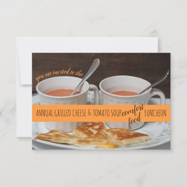 Grilled Cheese &Tomato Soup Comfort Food Luncheon Invitation (Front)