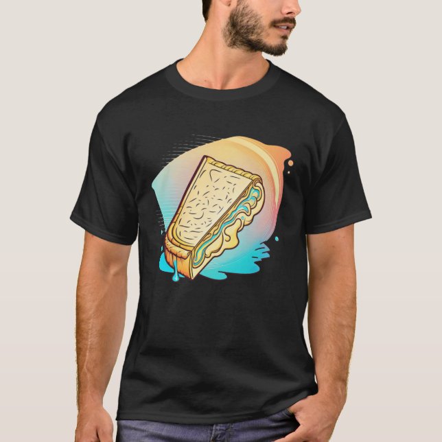 Grilled Cheese Vaporwave 90s and 80s Aesthetic T-Shirt (Front)