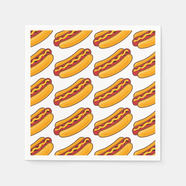 Grilled Hot Dog Pattern Napkin (Front)