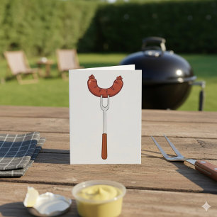 Grilled Sausage on BBQ Fork Card