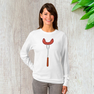 Grilled Sausage on BBQ Fork T-Shirt