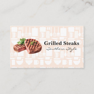 Grilled Steaks   Restaurant Business Card