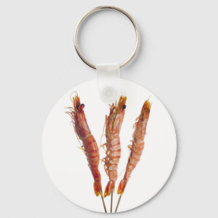 Grilled tiger prawn on a skewer keychain