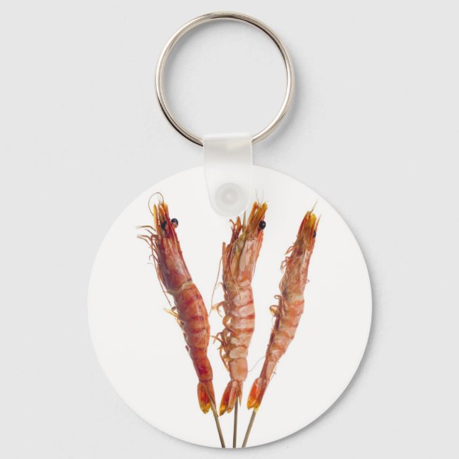 Grilled tiger prawn on a skewer keychain (Front)