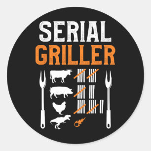 Griller Bbq Series  Classic Round Sticker