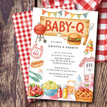 Grillin and Chillin Baby Shower  Invitation<br><div class="desc">Celebrate the arrival of your little one with our charming Baby Q Baby Shower Invitation, designed with a delightful picnic theme. This invitation sets the perfect tone for a fun-filled gathering, featuring whimsical graphics and a warm colour palette that evokes the joy of outdoor festivities. Crafted to capture the essence...</div>