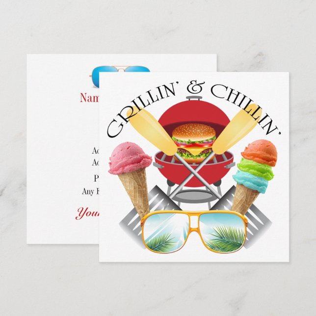 Grillin' and Chillin' Invitation (Front/Back)