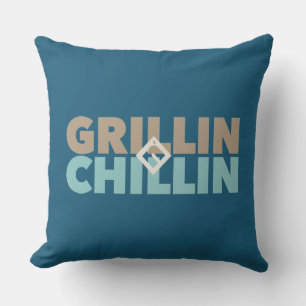 Grillin' and Chillin' Outdoor Pillow