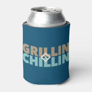 Grillin' and Chillin' Personalized Can Cooler