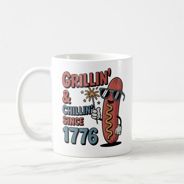 Grillin’ & Chillin’ 4 juillet Mug (Gauche)