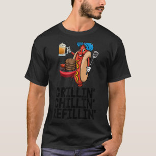 Grillin Chillin Refillin Women Hot Dog & Beer Fo T-Shirt
