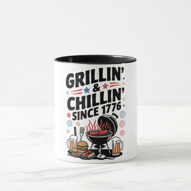 "Grillin' & Chillin' Since 1776" BBQ Mug (Center)