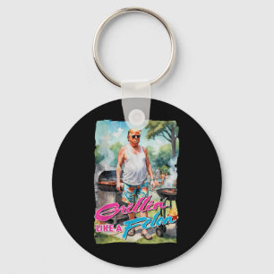 Grillin Like A Felon Funny Trump 2024 Chillin Like Keychain