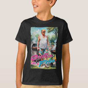 Grillin Like A Felon Funny Trump 2024 Chillin Like T-Shirt