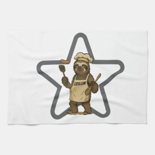 Grillin' Sloth Star  Kitchen Towel