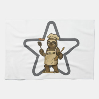 Grillin' Sloth Star  Kitchen Towel