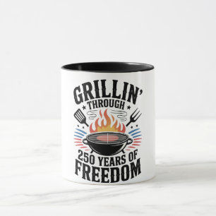 Grillin Through 250th Freedom Grill 4th Of July Mug