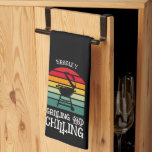 Grilling and Chilling Personalized Kitchen Towel<br><div class="desc">Black personalized kitchen towel features a BBQ grill on stripes with the words "Grilling and Chilling". Perfect gift for father's day or for his birthday.</div>