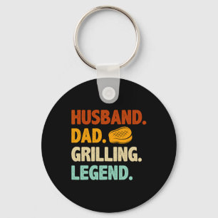 Grilling Bbq Father Funny Husband Grill Dad Legend Keychain