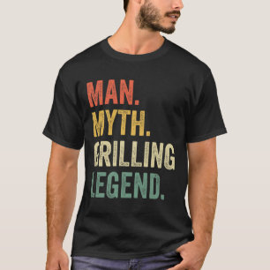 Grilling Bbq Funny Man Myth Grill Legend Fathers D T-Shirt
