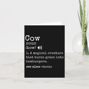 Grilling Beef Steak Lover Funny Cow Hamburger Defi Card