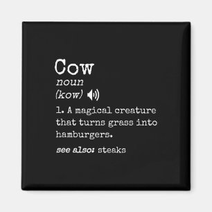 Grilling Beef Steak Lover Funny Cow Hamburger Defi Magnet