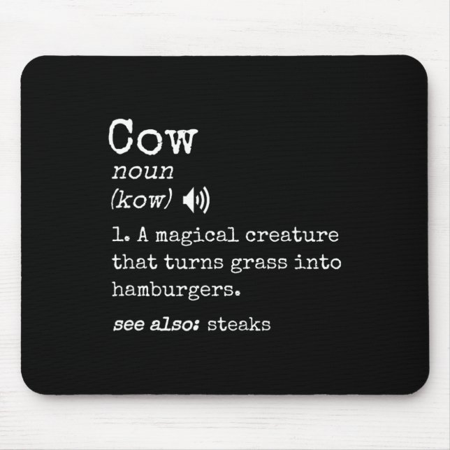 Grilling Beef Steak Lover Funny Cow Hamburger Defi Mouse Pad (Front)