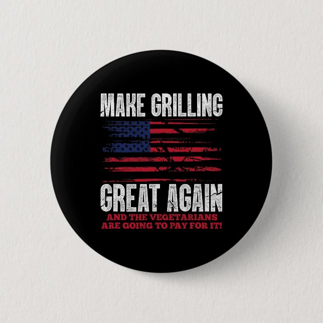 Grilling Great Again Funny Trump Bbq Pit Master  2 Inch Round Button (Front)