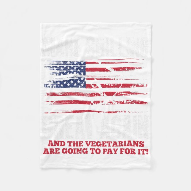 Grilling Great Again Funny Trump Bbq Pit Master  Fleece Blanket (Front)