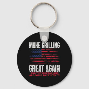 Grilling Great Again Funny Trump Bbq Pit Master  Keychain