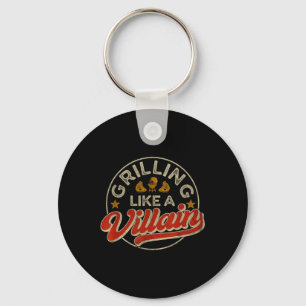 Grilling Like A Villain Funny Bbq Barbecue Griller Keychain